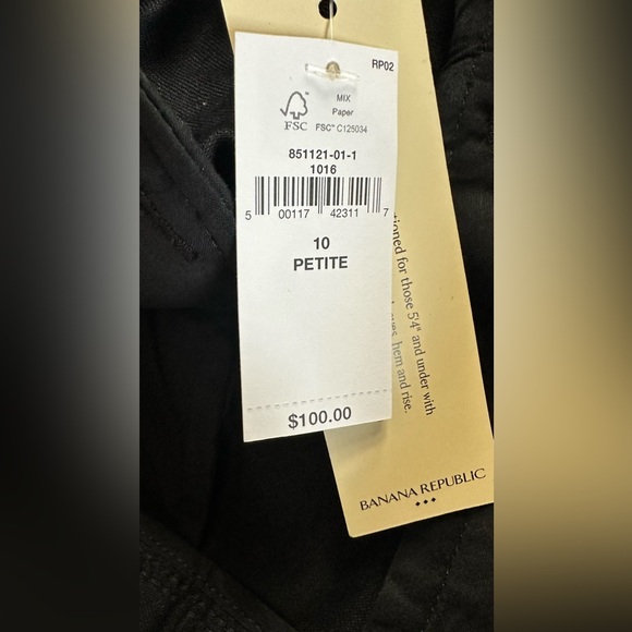 Banana Republic Linen Blend Wide Leg Pleated Trouser Black 851121-01-1 NWT 10P - Picture 5 of 8